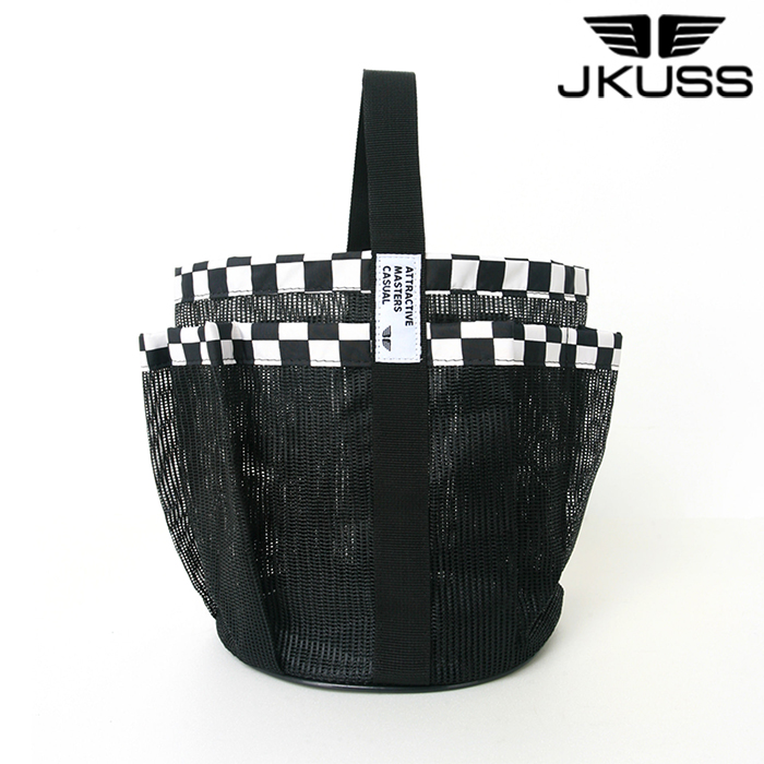 JE5MBK013B 제이커스 체커보드 7포켓 꽃가방 블랙 수영가방