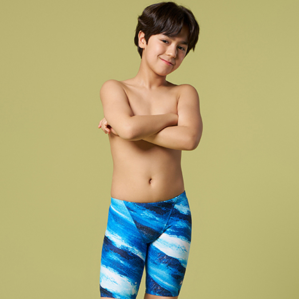 OSBH690-BLU 5부 연습용스판 아동 수영복